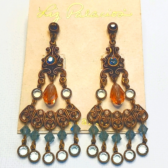 Liz Palacios Chandelier Earrings  New - Picture 1 of 4